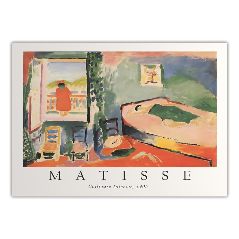 Rikin Liuff Henri Matisse Wall Art Henri Matisse Collioure Interior Poster and Prints Abstract Canvas Painting for Bedroom Wall Picture Decor 40x55cm Frameless
