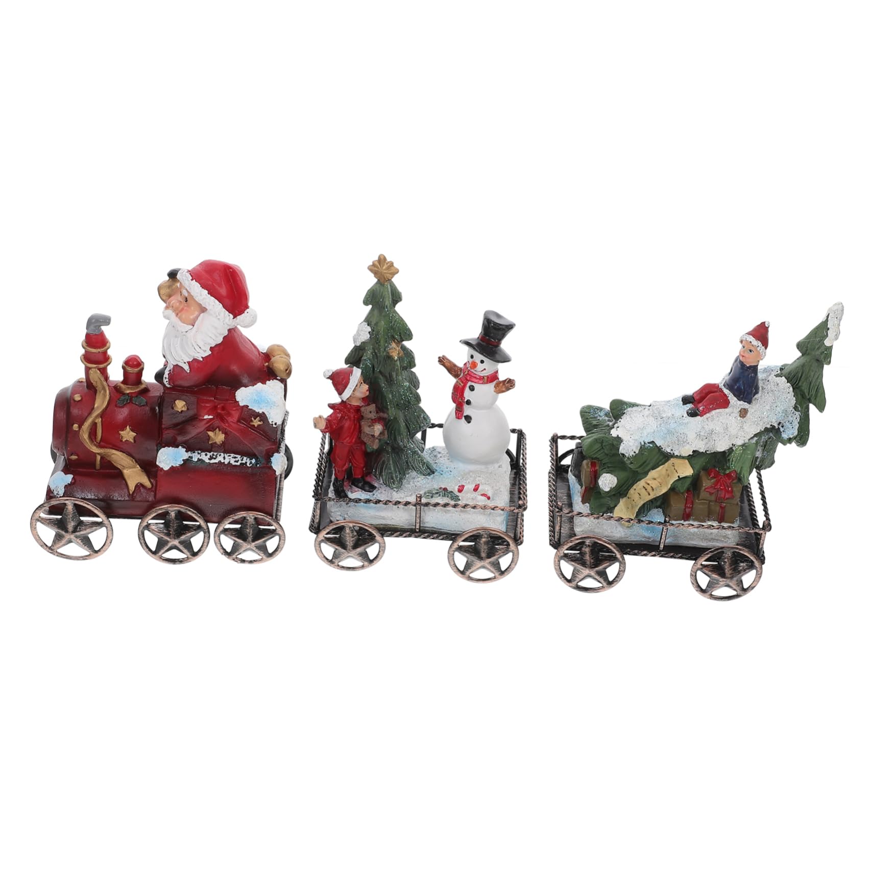 3 Piezas Decoraciones Navideñas Tren De Escritorio De Resina Juego De Decoración De Mesa Adorno De Tren Decoración Festiva De Escritorio para Fiestas Navideñas