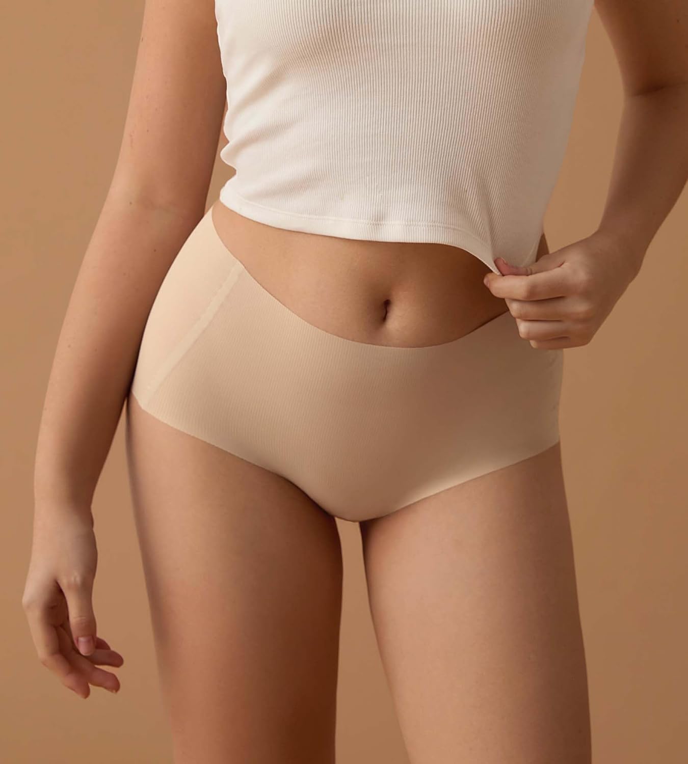 SHARICCA Seamless High Waisted Underwear for Women No Show Full Coverage Panties Nuage Microfiber Briefs Pack - Image 5