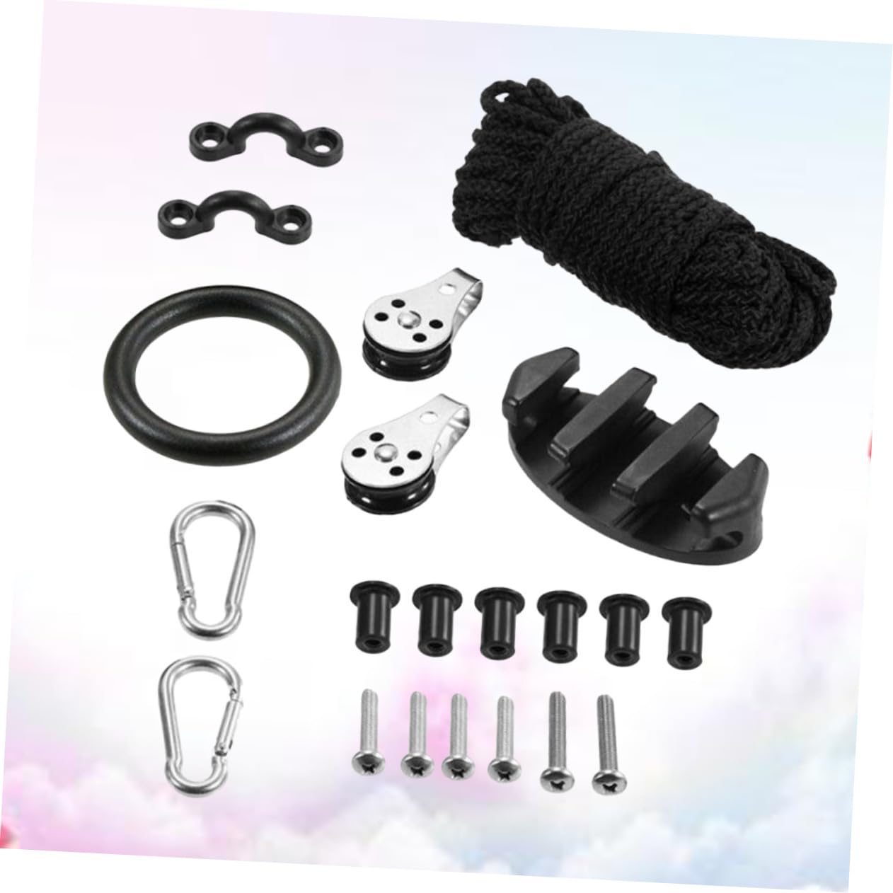 ibasenice Kit De Carro De Anclaje para Canoa Kit De Carro De Anclaje para Kayak Anillo De Aparejo para Accesorios De Kayak Cornamusa para Deportes Acuáticos