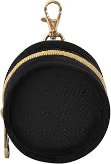 YETTASBIN Solid Black Portable Pacifier Holder Case with Metal Hook Buckle & Zipper for Diaper Bag and Stroller, Versatile All-in-One Travel-Friendily Baby Pacifier Pouch for Boy Girl