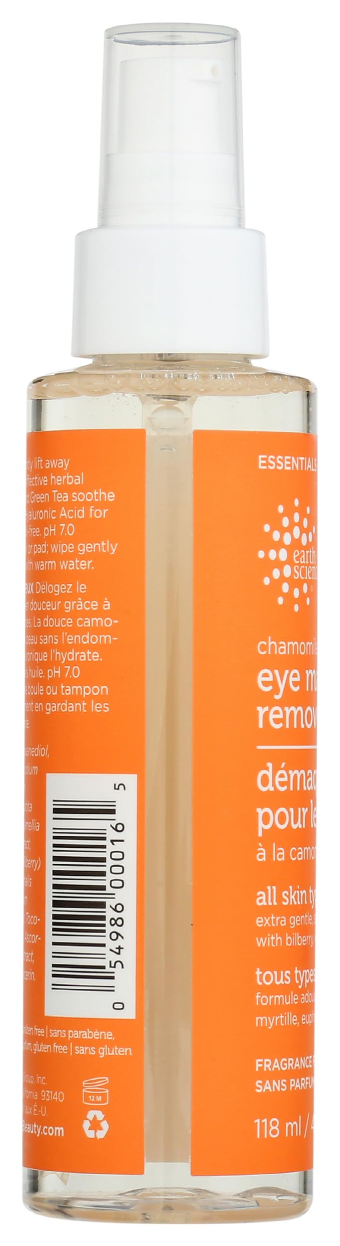 Earth Science, Makeup Remover Eye Chamomile Green Tea, 4 Fl Oz