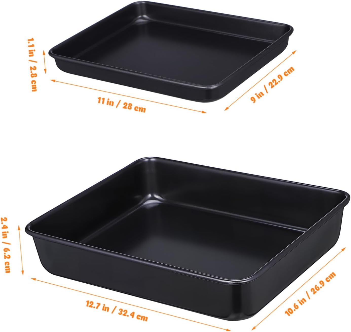 ABOOFAN Set of 2 Oven Baking Sheets Stainless Steel Baking Pan Set Non Stick Heavy Duty Easy to Clean
