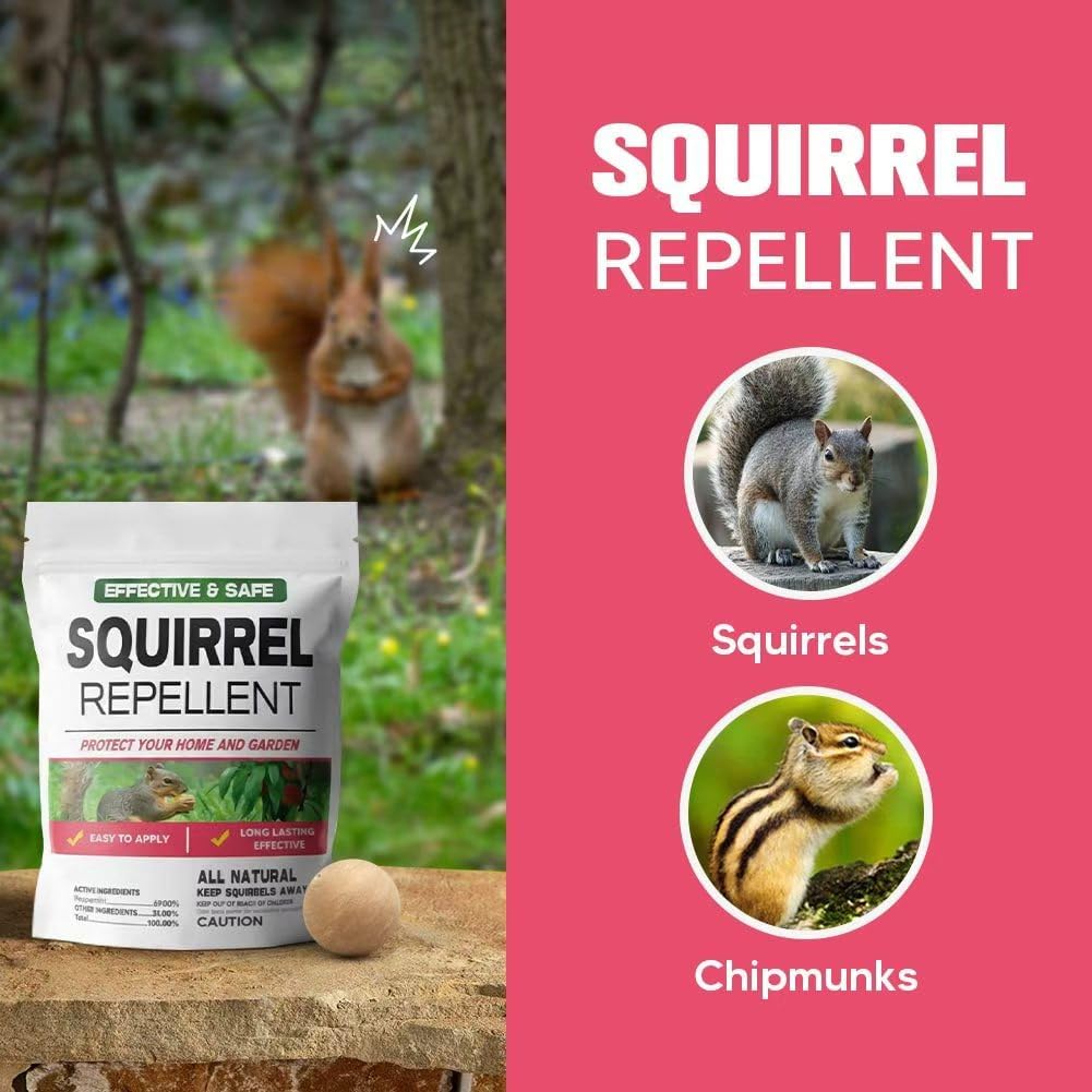 Squirrel Repellent for Yard & Garden, Peppermint Chipmunk Repellent, Squirrel Deterrent for Attic Garage/Bird Feeders, Keep Squirrels Away, Safe to Pets & Kids- 8 Pack