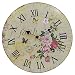 Hippih Silent Round Wall Clocks (12 Inches) Living Room Decorative Vintage / Country / French Style Wooden Clock(Round Flower)