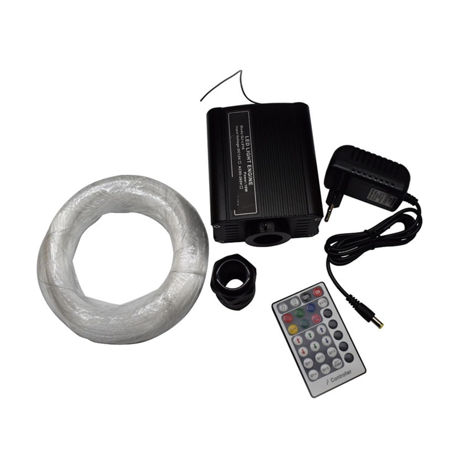 Oświetlenie wnętrza samochodu LED, Zestaw oświetlenia światłowodowego DMX512 16W RGBW LED do sufitu światłowodowego LED, zestaw silnika Shooting Stars Światła nastrojowe w samochodzie (Color : A, Si
