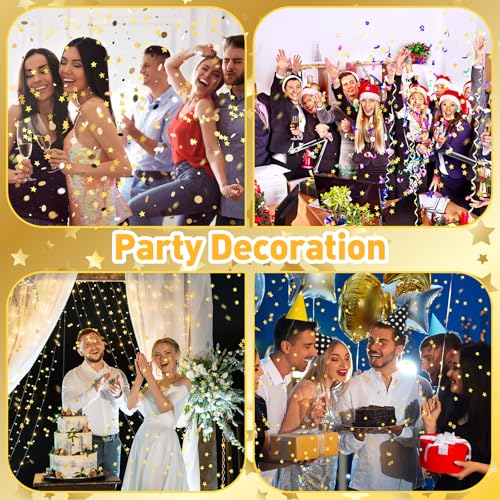 Image of Hestya Star Confetti Glitter Table Confetti Metallic Foil Stars for Graduation Wedding Birthday Party Decorations(Gold,6mm,60g)