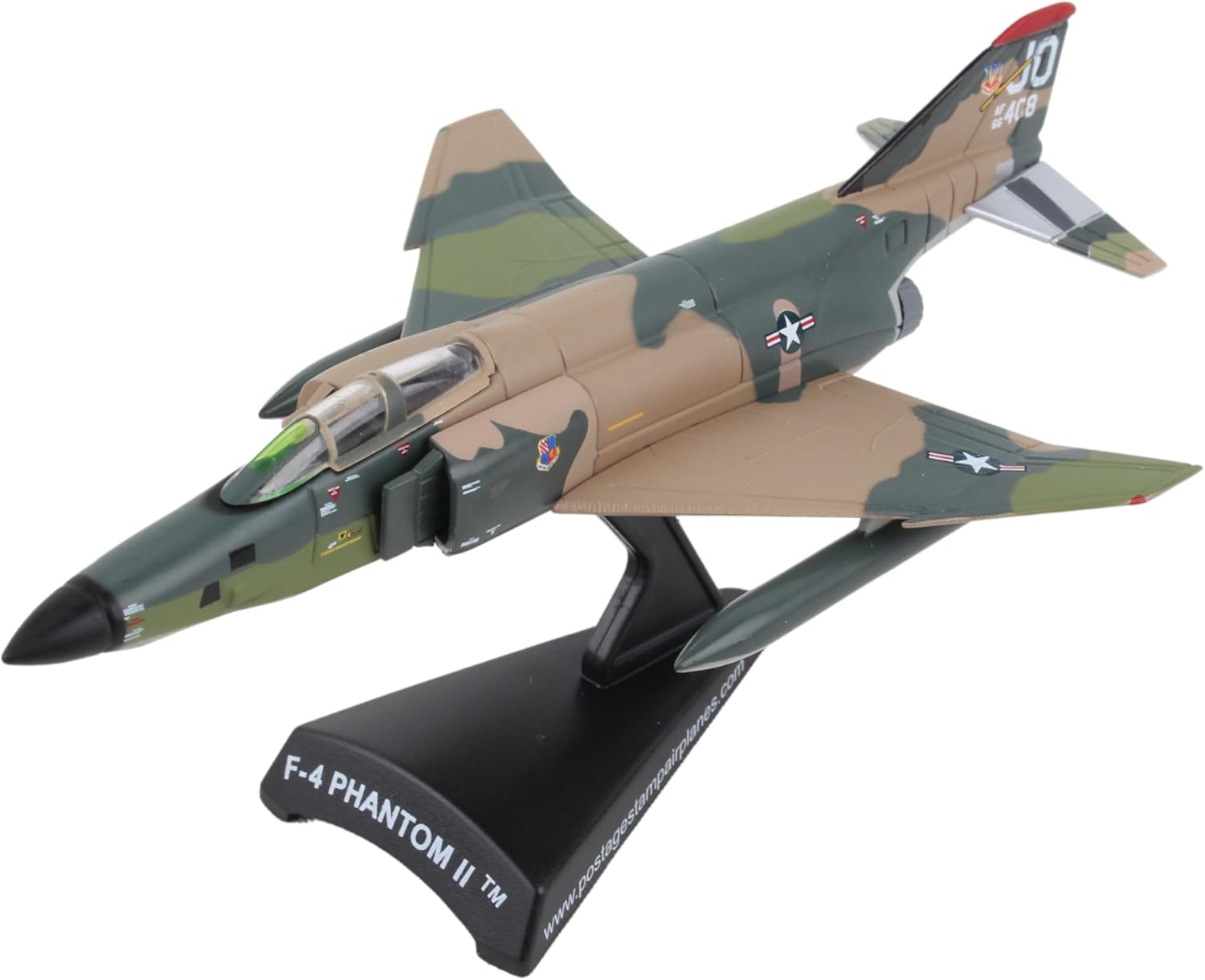 Daron F-4 Phantom II™ Southeast Asia Camo Die-Cast Model – 1:155 Scale Supersonic Fighter-Bomber Replica with Display Stand, Highly Detailed, 4.9” Length x 3.2” Wingspan, Adult Collectible Ages 14+