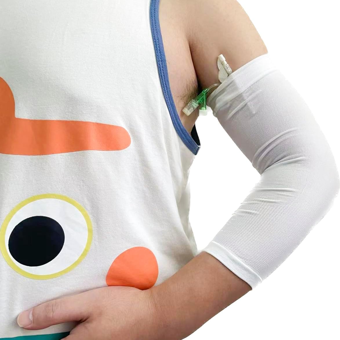 ZhiGu PICC Line Cover (4 PCS) Adult PICC Line Sleeve for Upper Arm Circumference (9" -12") Breathable and Elastic
