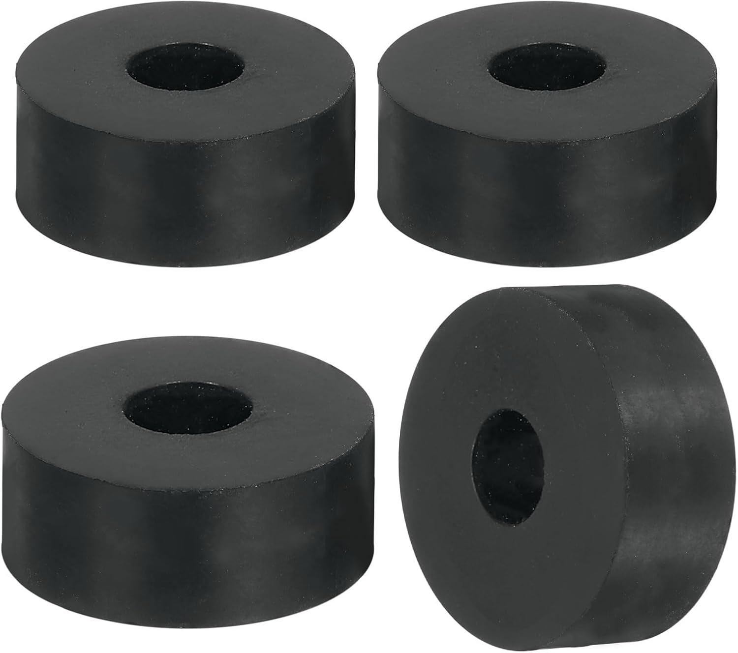 uxcell 4Pcs Thick Rubber Spacer, 1-3/4 Inch OD x 1/2 Inch ID x 13/16 Inch Thickness Round Rubber Bushings Anti Vibration Flat Spacer Washers for Home Industrial Machinery