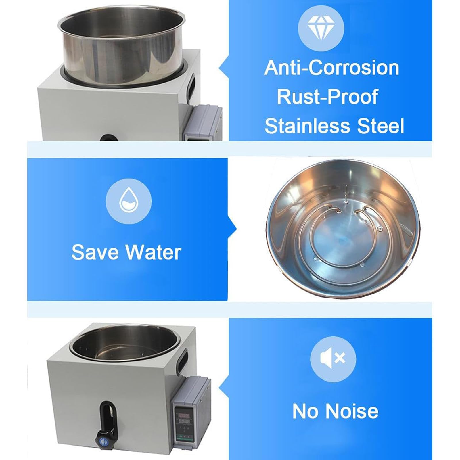 Laboröl- und Wasserbad, digitale PID-Steuerung bis 250 ℃, Edelstahlauskleidung, stabile Anti-Trockenverbrennung für Chemie, Lift-Typ-Design, 2 l, 3 l, 5 l, 10 l Optionen