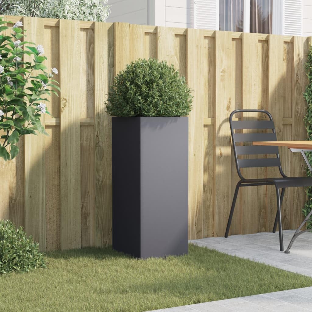 Anthracite Plant Pot pojemnik na doniczkę, 32 x 29 x 75 cm, stalowy ogród, balkonik, zioło, sukulent, kaktus, orchidea, bonsai z przyssawką drenażową, stojak do użytku wewnątrz i na zewnątrz