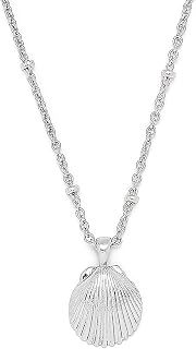 Pura Vida 18" Rose Gold or Silver Satellite Shell Necklace - Adjustable Length, Brass Base - Brand Charm, 3" Extender