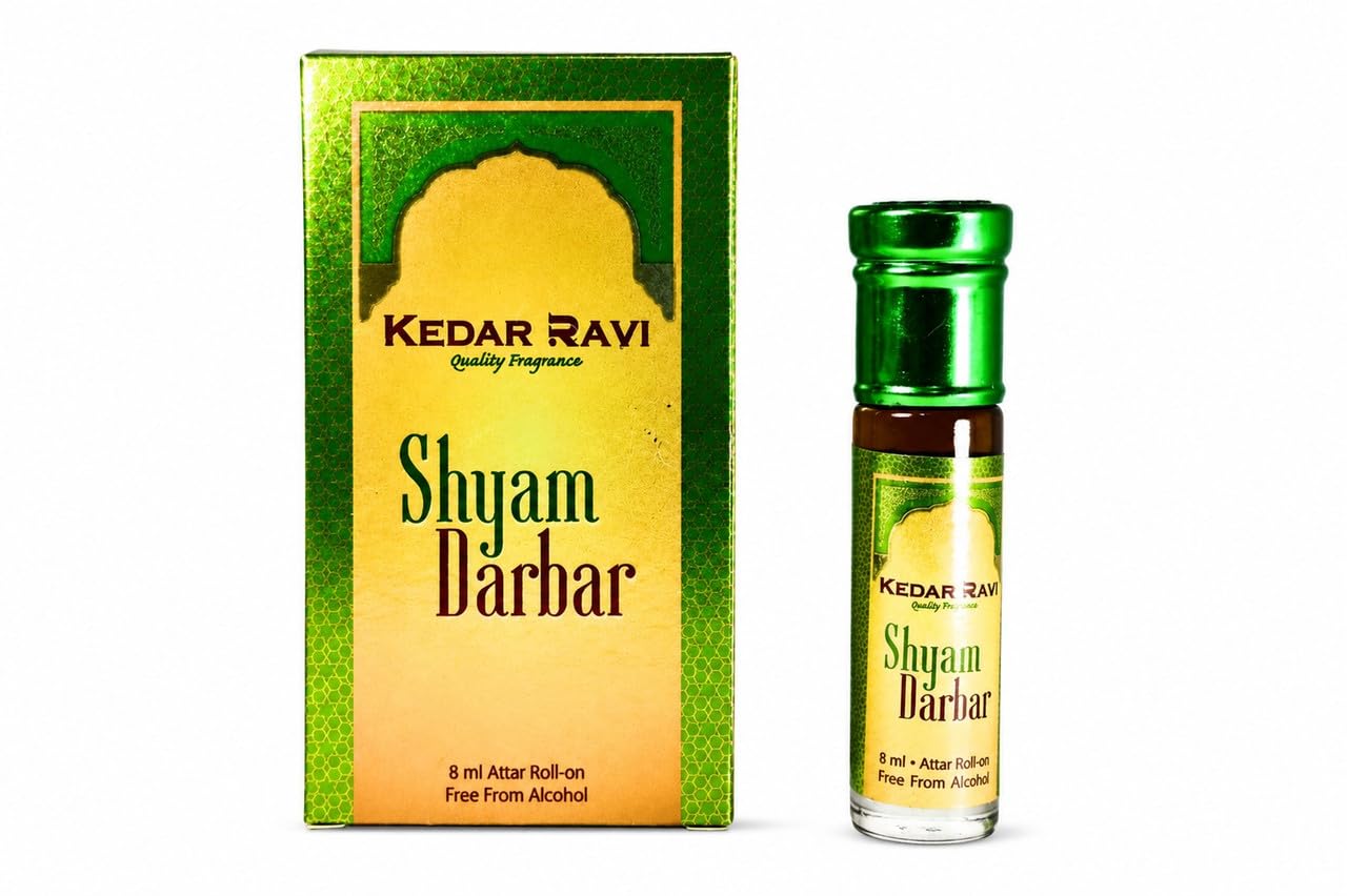 KEDAR RAVI Shyam Darbar Attar 8ml Roll-On Perfume Oil | Long Lasting Alcohol Free Attar for Men & Women | Floral Woody Musk Fragrance | Premium Traditional Ittar Perfume