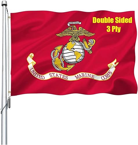 Bandera del Cuerpo de Marines de Estados Unidos, 3 x 5 pulgadas, doble cara, poliéster resistente, banderas del ejército militar de Estados Unidos disponible en Yaxa Colombia