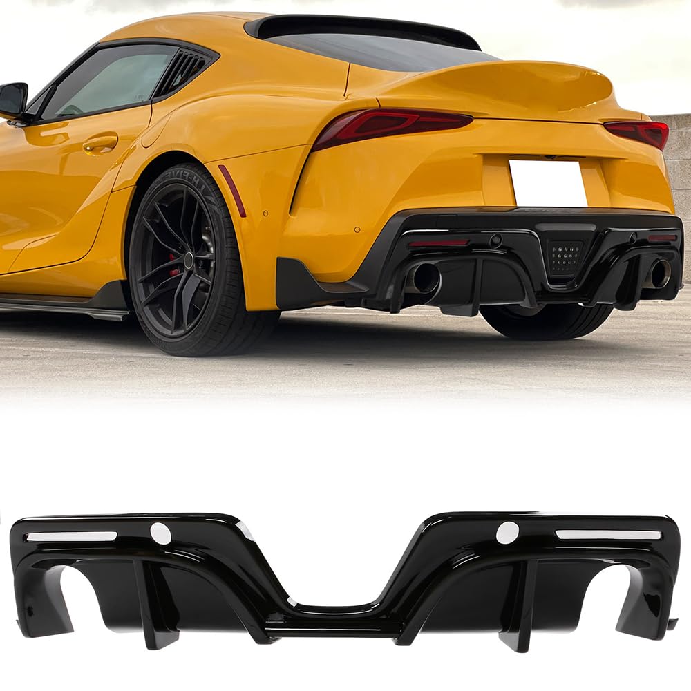 Rear Bumper Diffuser Lip, Compatible with 2020-2024 Toyota GR Supra A90, PP Gloss Black Rear Lower Lip Valance Splitter