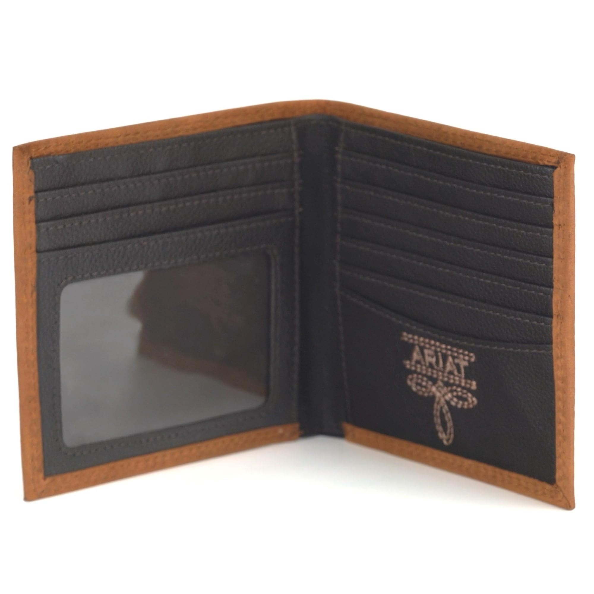 Ariat Cartera Plegable de Cuero marrón con Logotipo en Relieve para Hombre A3548244