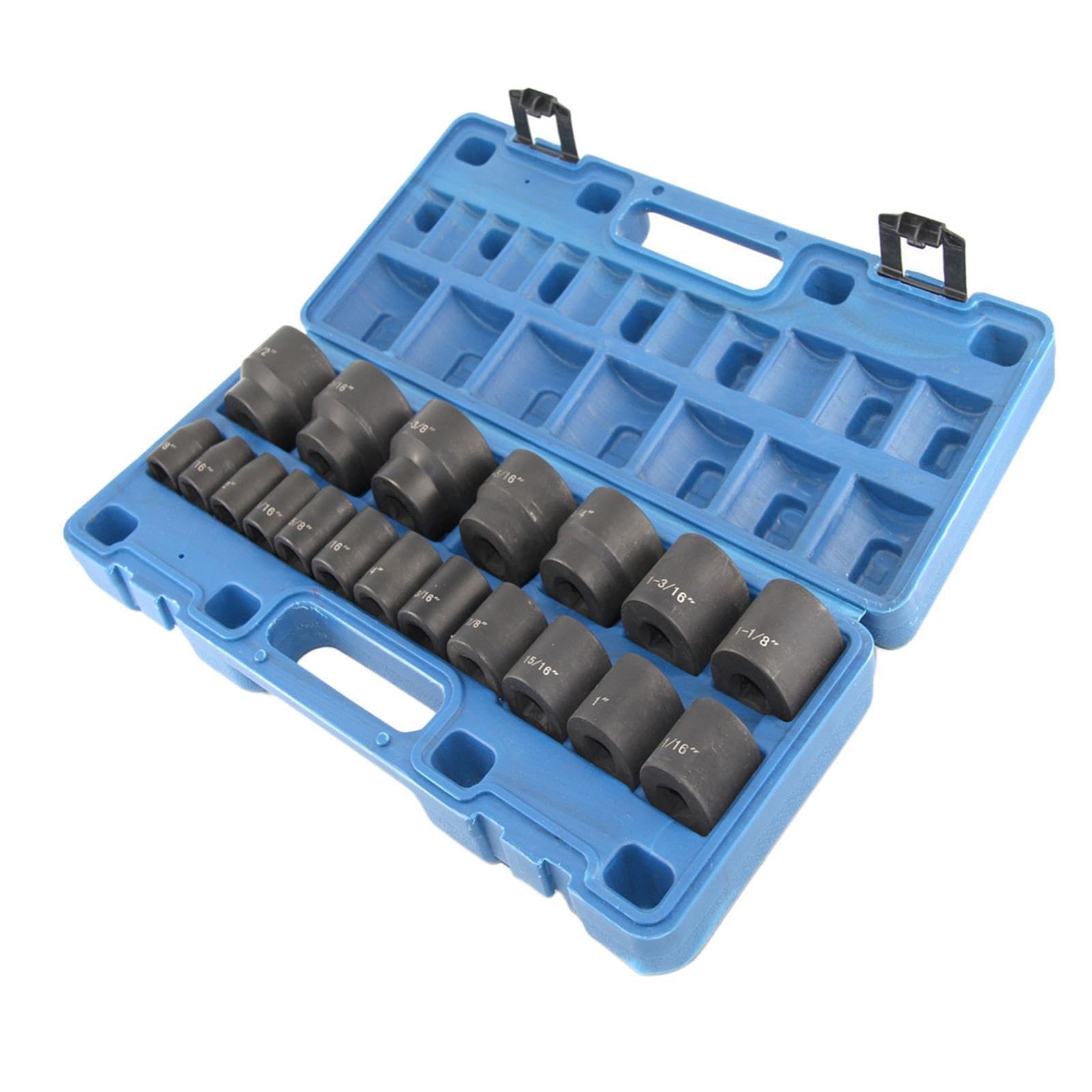 Coffret de douilles 1/2 pouce 19 pièces en acier robuste