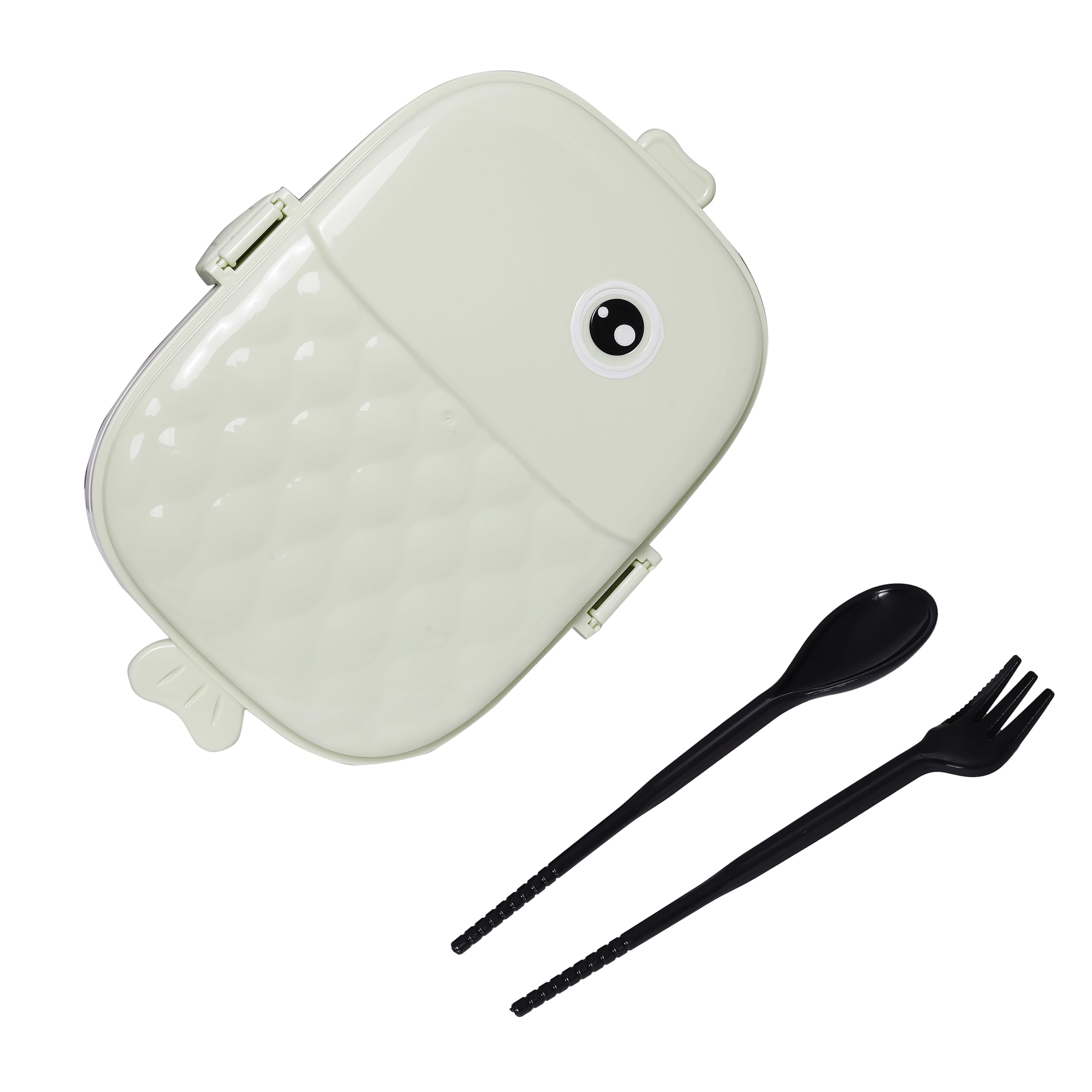 BPA Free Lunch Box Leak Proof 4 Compartment Lunch Boxes with Spoon and Fork Tiffin Box Reusable Freezer Safe Food Containers for Adults and Kids 750ML (Green)