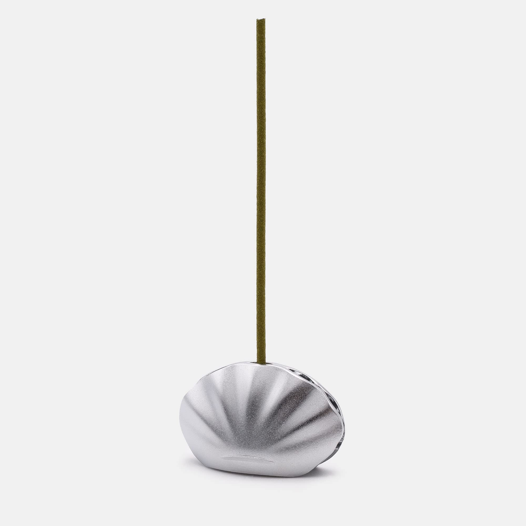 Shoyeido Kolip Shell Japanese Incense Stick & Card Holder - Silver Zinc-alloy - zen minded
