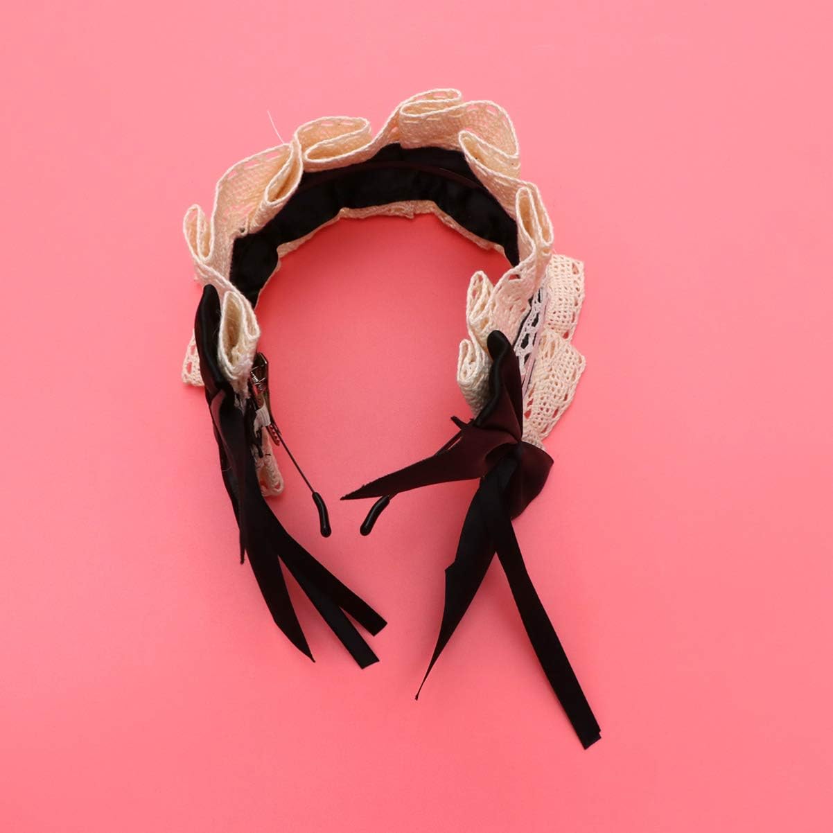 Minkissy Lolita Lace Headband Sweet Hair Band Vintage Hair Accessories for Cosplay Pary Women Girls (Black) - Image 5