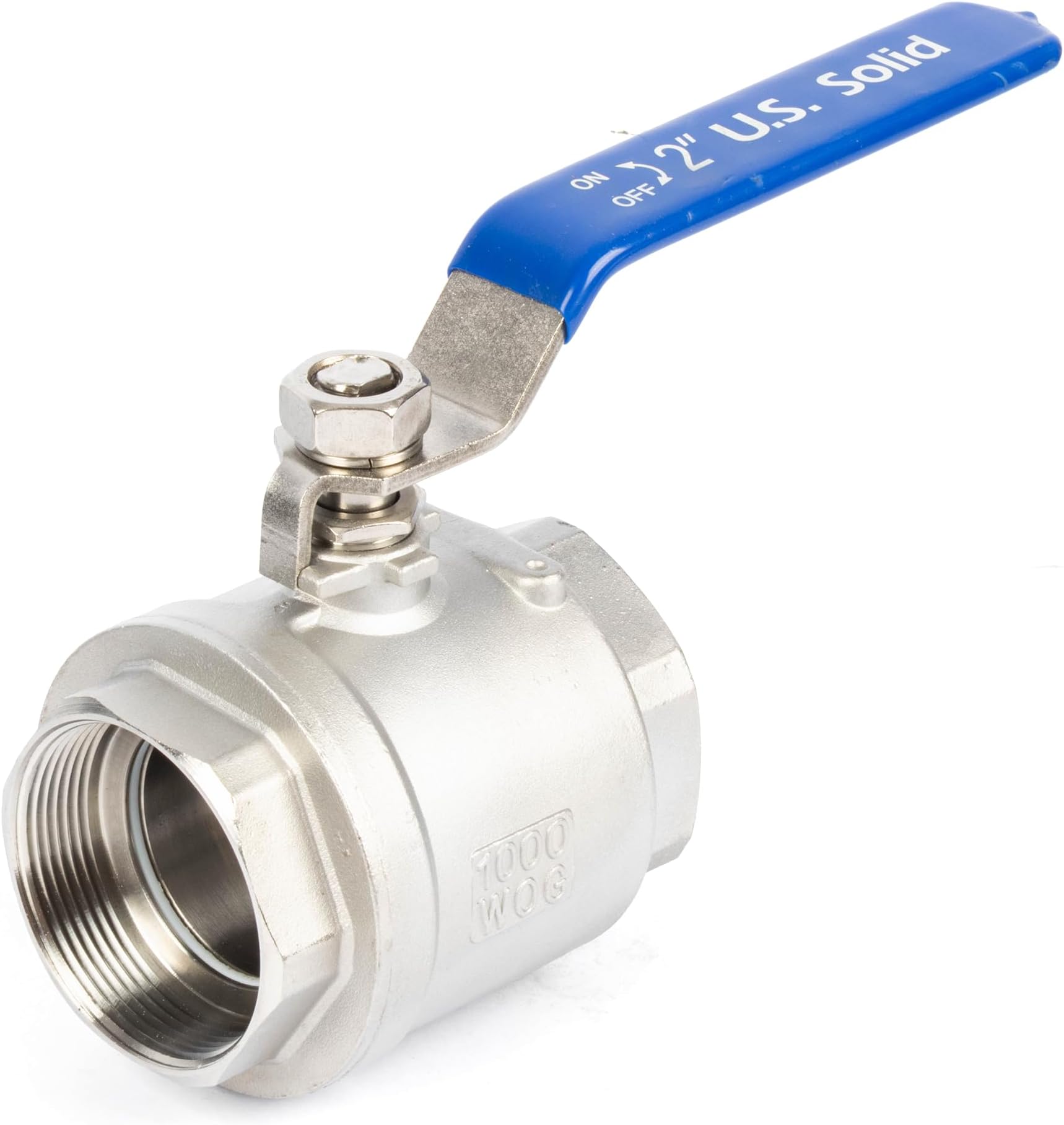 2" Ball Valve- 304 Stainless Steel Full Port, 1000 WOG, Heavy Duty, Corrosion-Resistant, Female NPT for Water, Oil, Gas,Industrial & Home Use