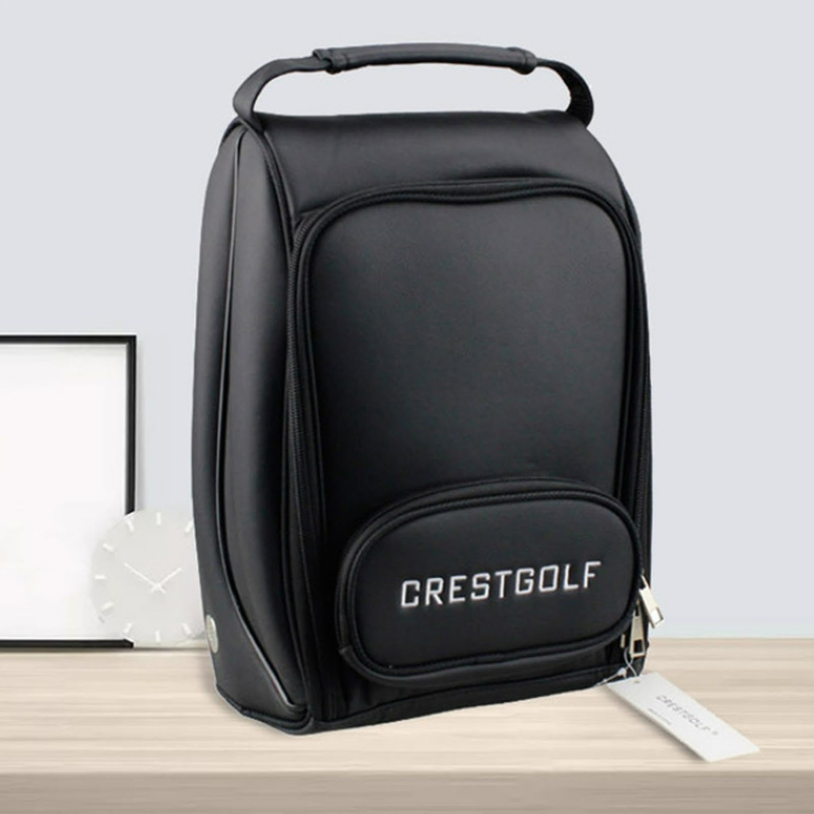 Golfschuhtasche, wasserdichte PU-Schuhbehälter, Reißverschluss-Golfschuh-Tragetaschen, staubdichte Aufbewahrungstasche, gepolsterte Golfschuh-Tragetaschen, 10 l Herren-Golfschuhtasche für Golf,