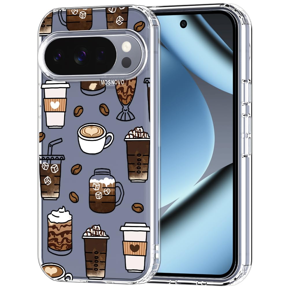 MOSNOVO Case for Google Pixel 9 & Pixel 9 Pro, [Buffertech 6.6ft Military-Grade Drop Protection] [Anti Peel Off Tech] Clear TPU Bumper Phone Case Cover Design - Great Wave — view 53