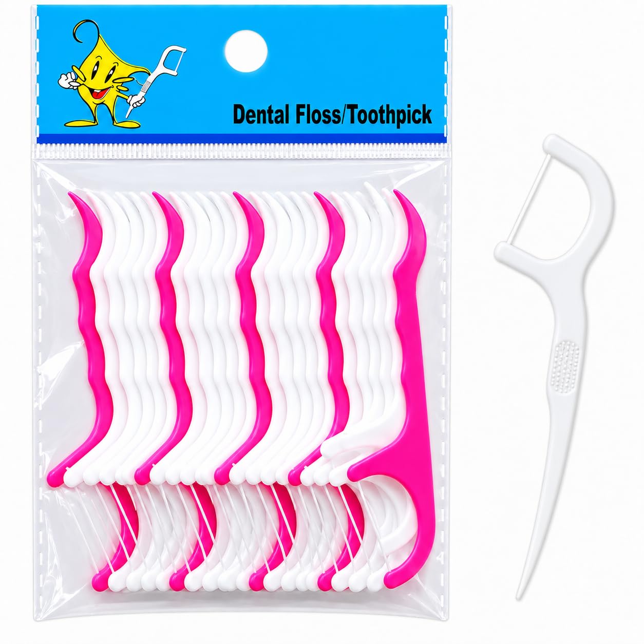 3-in-1 Dental Floss Picks Toothpick Cleaners Pack of 20 | Disposable Interdental Flossers for Teeth Cleaning, Plaque Removal & Gum Care | Oral Hygiene Tooth Floss Sticks for Fresh Breath and Healthy Gums-image-23