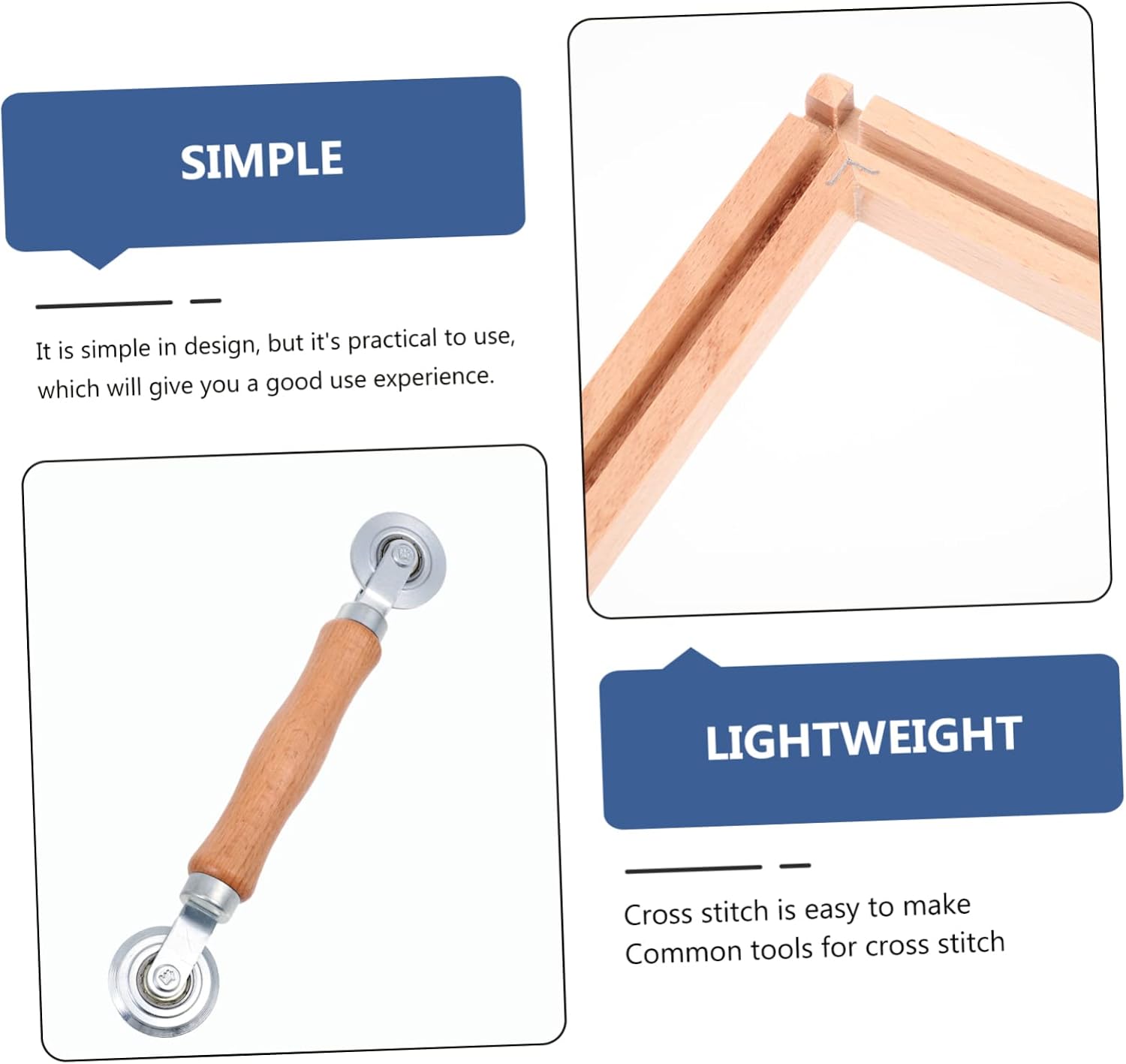 HEALSOPTHY Multi-Functional Needlework Frame Scroll Cross Stitch Tool for Embroidery and Crochet Durable Beech Wood Easy Installation for Craft Enthusiasts