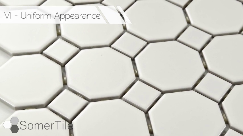 SomerTile FXLMOWWT Retro Octagon Porcelain Floor and Wall Tile