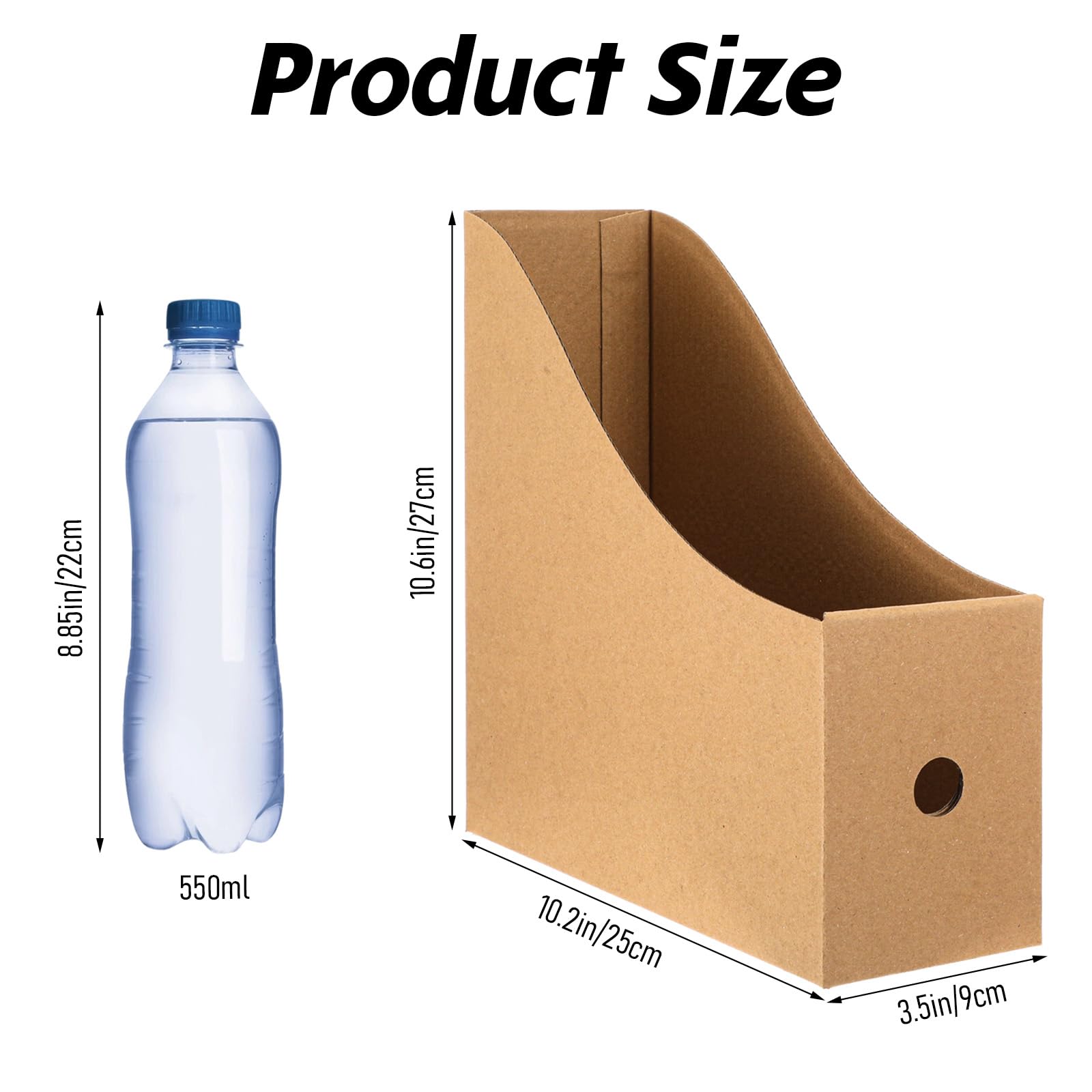 wutfuooo 20 Pack Cardboard Magazine File Holders, Sturdy Book Bins for Classroom Library, 10.6'' ×10.2'' ×3.5'' Inch Vertical File Folder Box