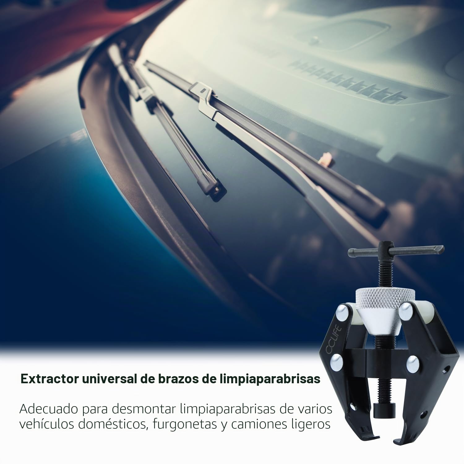 CCLIFE 2 Unidades Limpiaparabrisas Brazo Extractor Universal Brazo Desmontaje Herramienta Ajustable