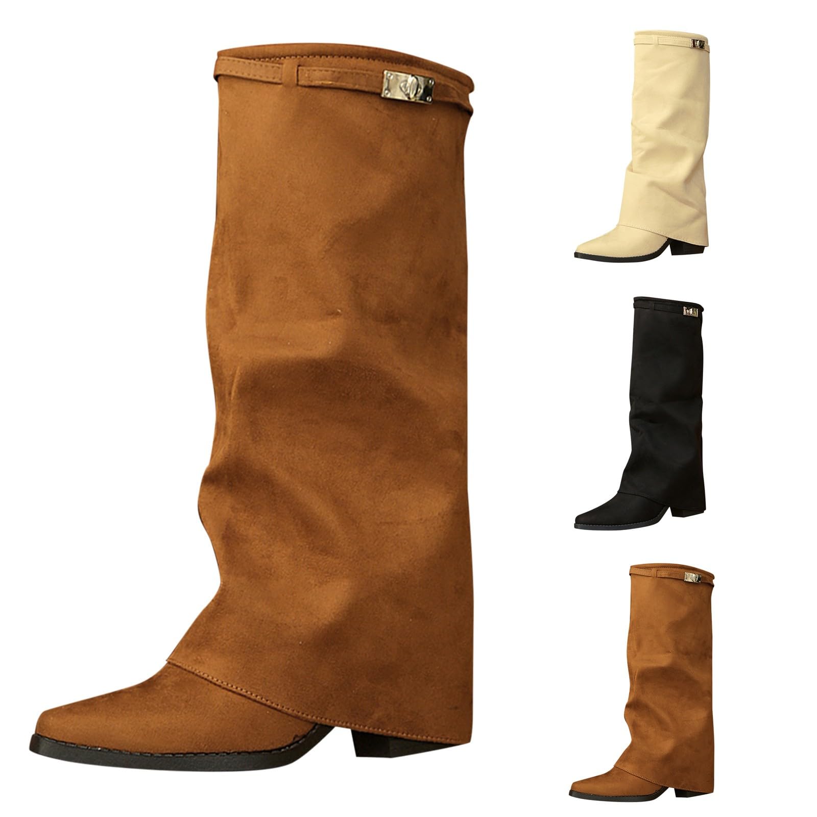 Bottes au-dessus du genou pour femme avec talon bloc, bottes montantes au