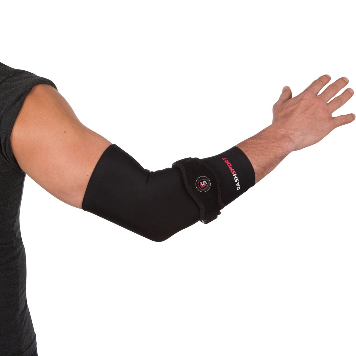 Elbow System Includes: (1) Copper Compression Elbow Sleeve and (1) Tennis Elbow Brace. Best forearm brace/strap with pad. Complete support and relief of Golfer and Tennis Elbow.