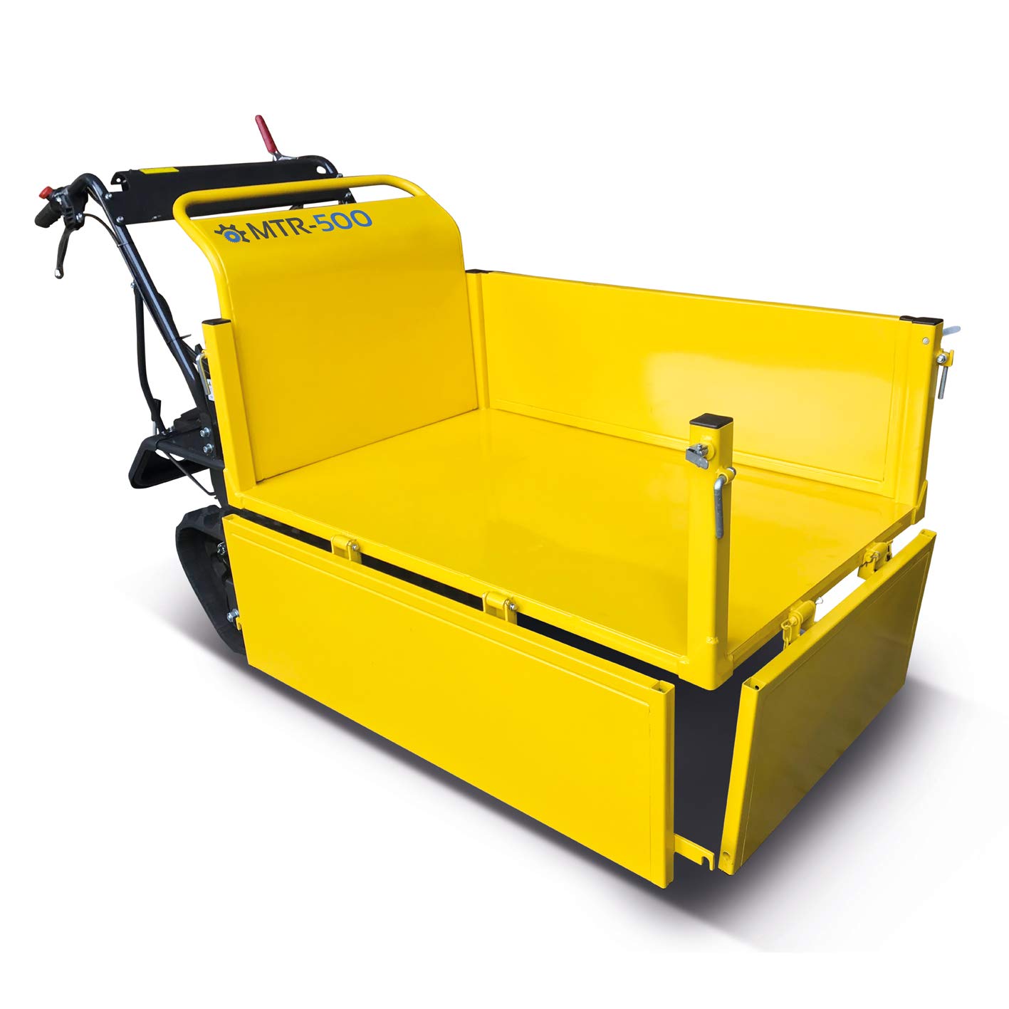 BAMATO Mini-Raupendumper MTR-500 – Gelb, klappbare Bordwände, 215-Liter Aufsatz