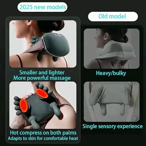 Miniatura 4 de Siasoo Masajeador de cuello 2025, con calor Shiatsu hombro y masajeador cervical, masajeador eléctrico inalámbrico de cuello y espalda para aliviar