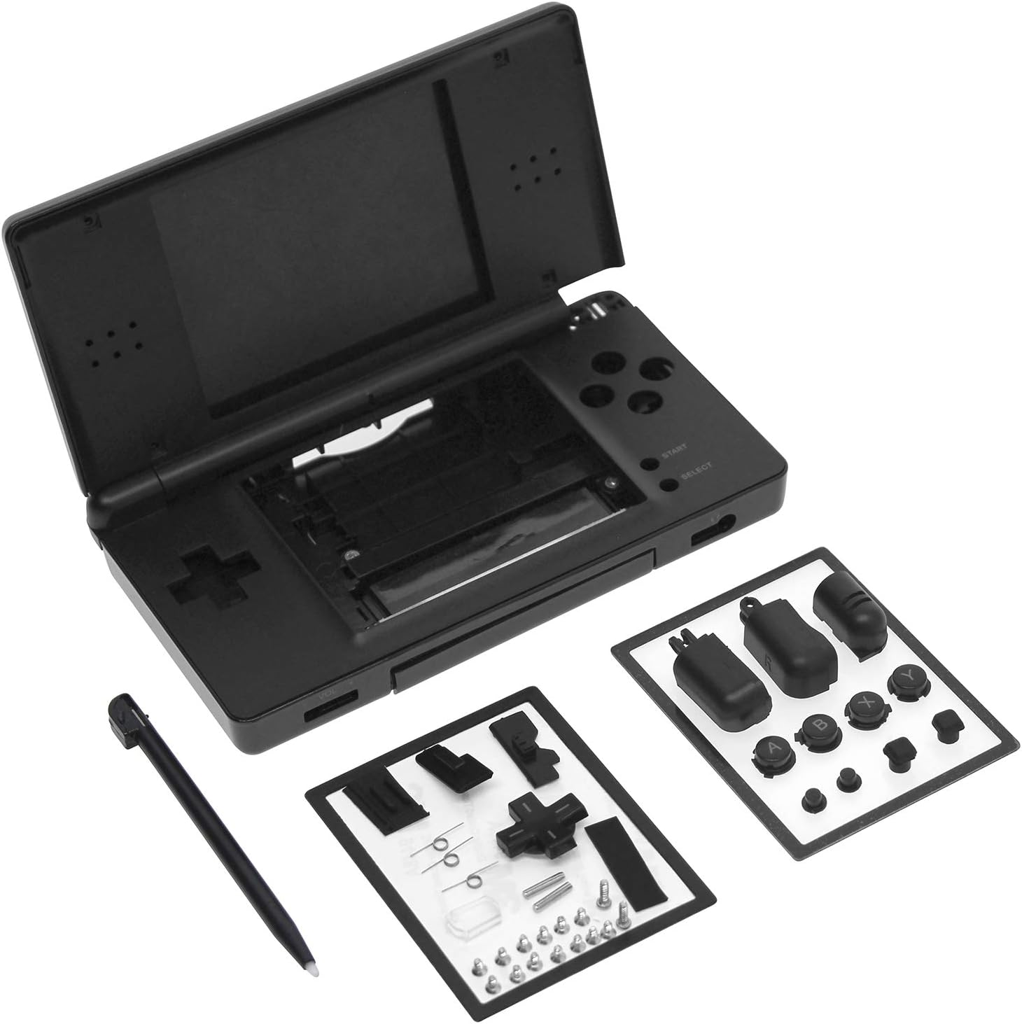 OSTENT Full Repair Parts Replacement Housing Shell Case Kit for Nintendo DS Lite NDSL Color Black