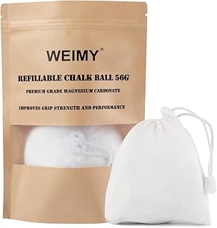 WEIMY Chalk Ball 2 oz, Refillable Chalk Ball for Chalk Bag for Rock Climbing, Weight Lifting, Gymnastics, Gym Chalk Sock, Workout Chalk for Hands