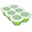 HIWOOD 6x3oz Baby Food Freezer Tray with Clip on Lid Bright Green | Leakproof Freezer Molds Silicone Storage Container for Purees Fruits Vegetables