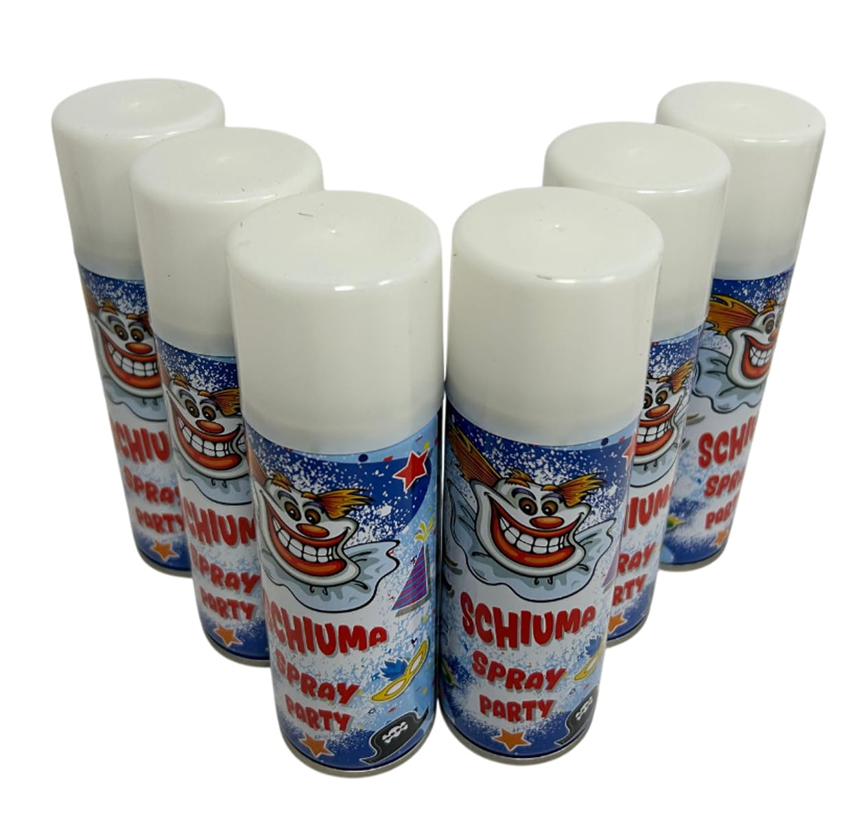 Schiuma Spray 6 pz Confezione da 6 Bombolette di Schiuma Spray Festa Party Carnevale Scherzi di Carnevale Bambini Ragazzi Adulti 150ml 100ml Bombolette Schiuma di Carnevale Schiuma Scherzo (6x 100ml)