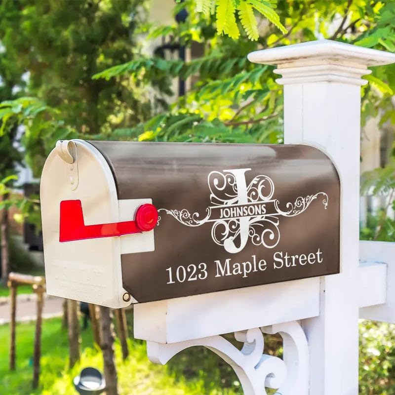 Personalized Mailbox Cover - Outdoor Decoration, Custom Address Sign, Family Name Gift - Family Name Monogram