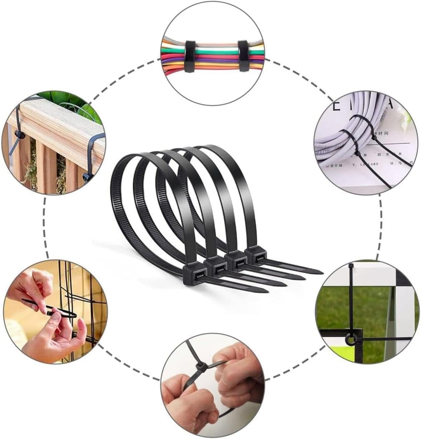 Zip Ties 12 inch Heavy Duty Zip Ties with 120 Pounds Tensile Strength, Black Cable Ties, 100 Pieces,by CKKAPTURE