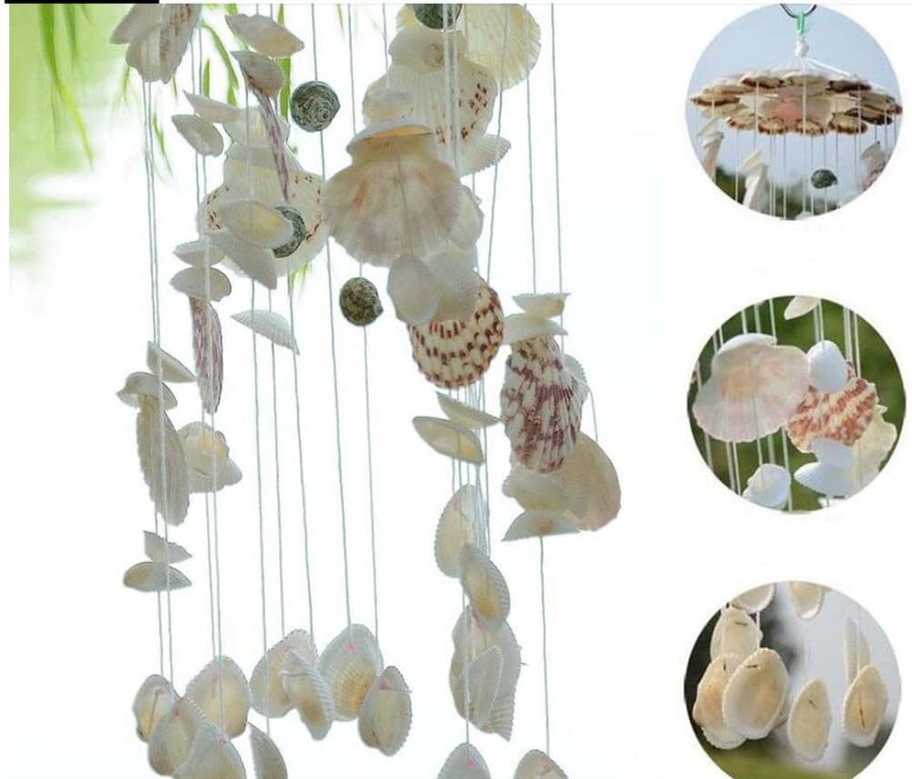 Wind Chimes for Garden Decoration, for Outdoor Areas, Mediterranean Interior, with Natural Shell, Gift for Girls and Bedroom (Color : A, Size (A