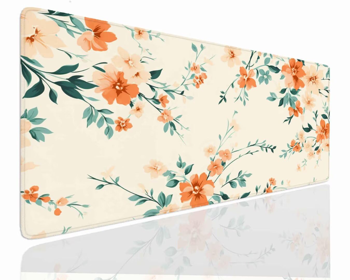 Alfombrilla Ratón XXL Gaming, Alfombrilla Escritorio 900x600x4mm, Mouse Pad Mat XXL Antideslizante, Alfombrilla Raton Base de Goma Tapete Rato Gamer Mousepad XXL para PC, Oficina Flowers J-382