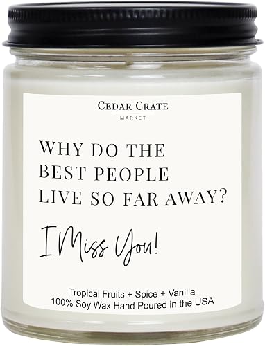 Cedar Crate Market I Miss You Candle - A Thoughtful Gift for Long Distance Friends