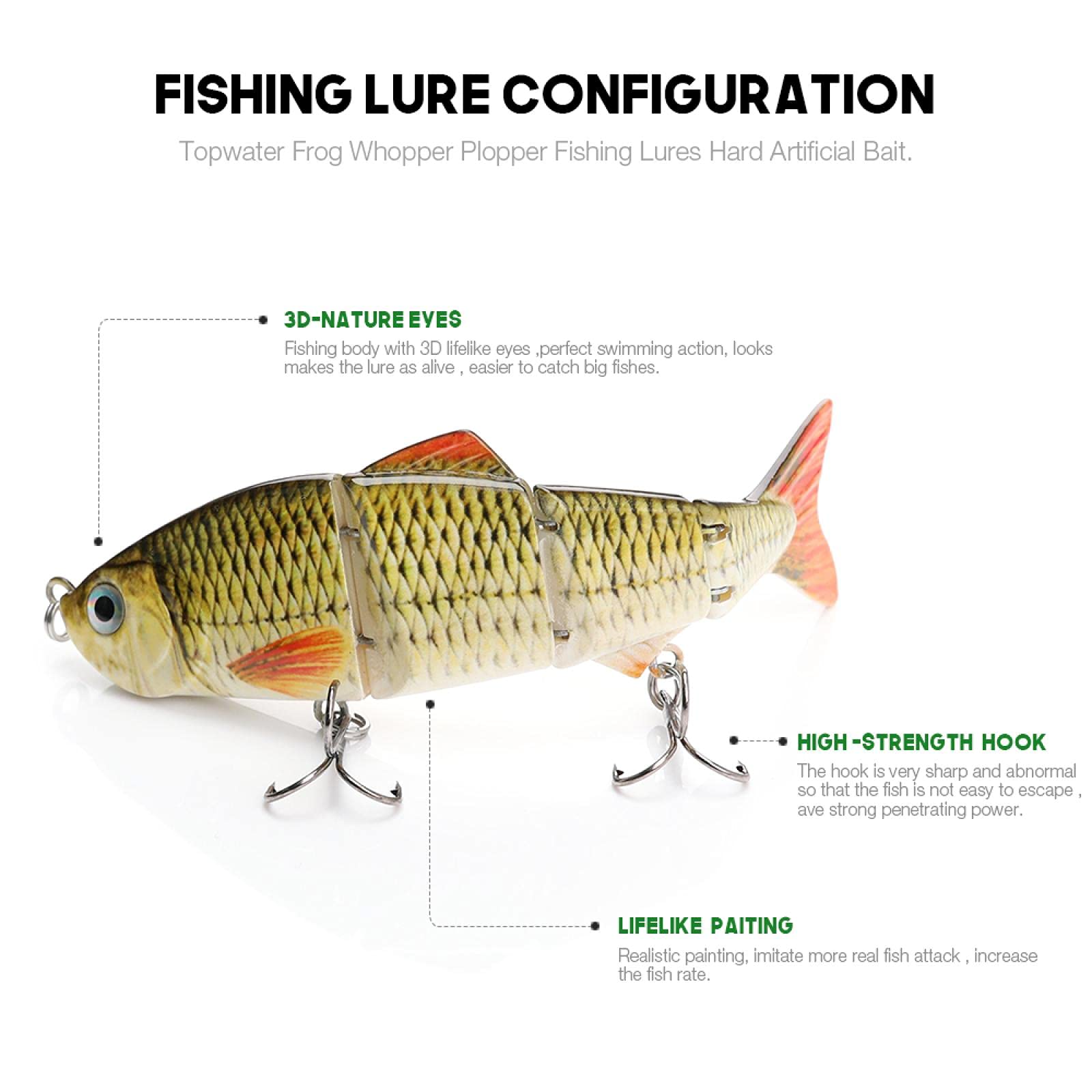 Leurre De Pêche Multi-articulé SwimaMaits – Réaliste, Aimanté, Pour Brochet, Truite Ou Basse !