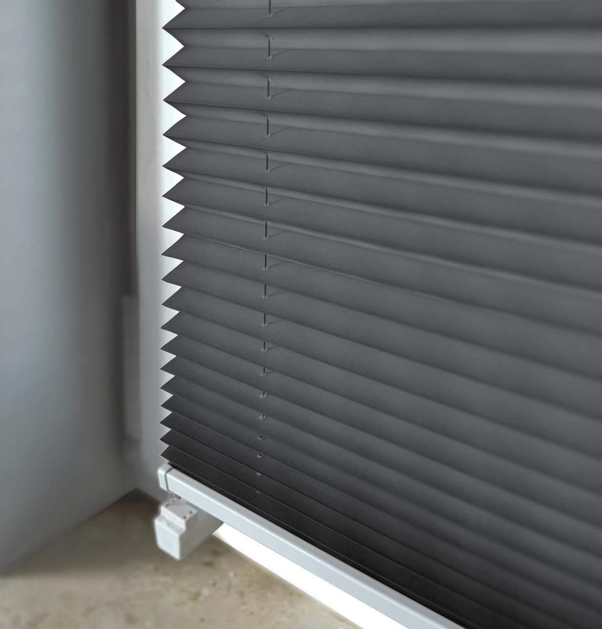 Rollmayer Plissee ohne Bohren Klemmfix Binco Graphit B85cm x H150cm