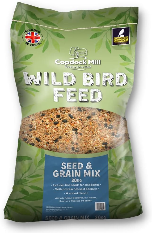Copdock Mill Wild Bird Seed & Grain Mix 20kg Bag All Year Round High ...