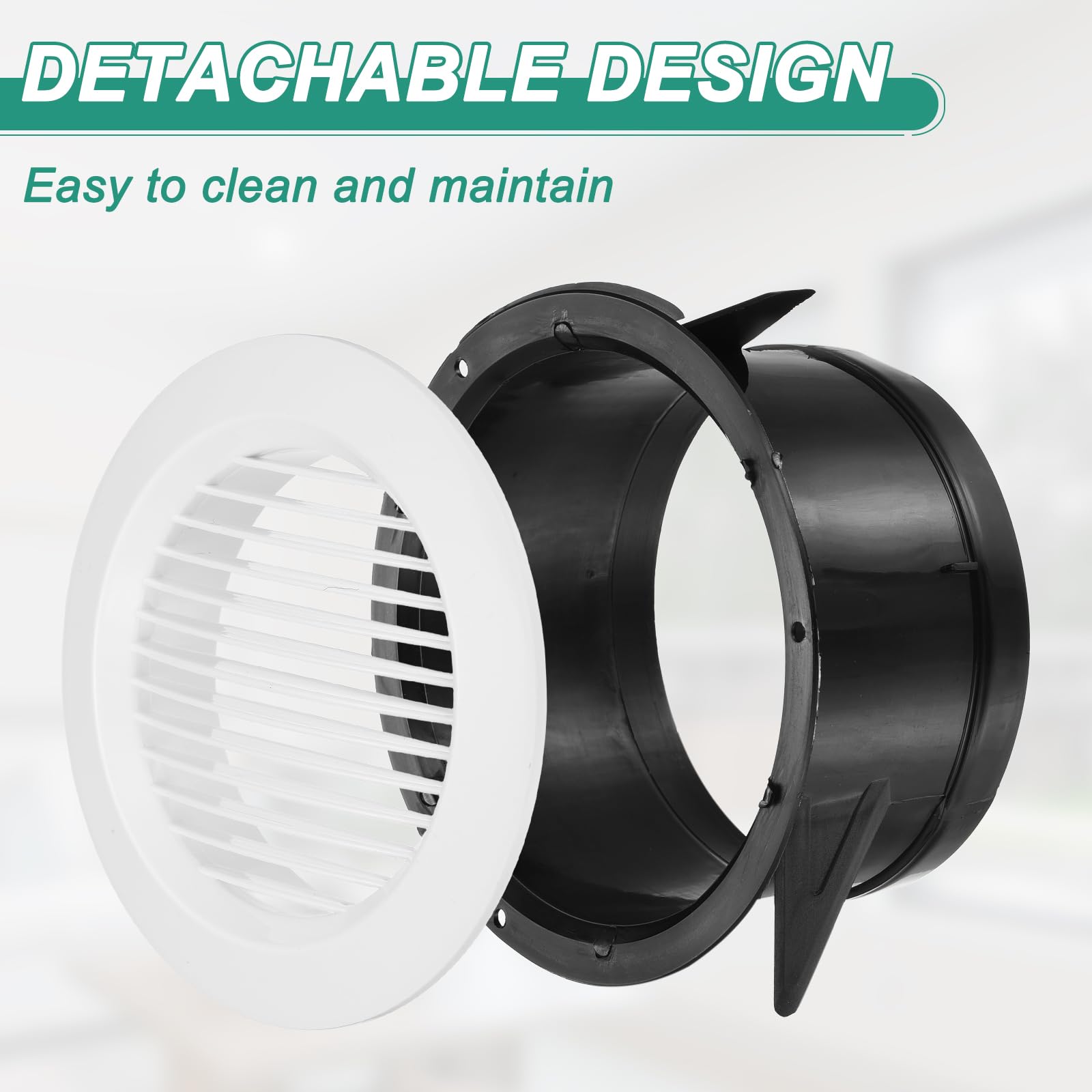 QUARKZMAN Soffit Vent 200mm ABS Rotondo Griglia Di Sfiato Soffitto Con Persiane Diffusore Per Casa Bagno Ufficio Cucina Sistema Di Ventilazione